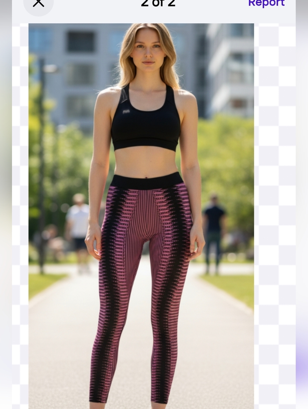Womens Pink & Black Patterned Stretch Leggings